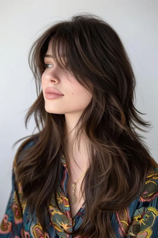 Textured Layers With Side Bangs