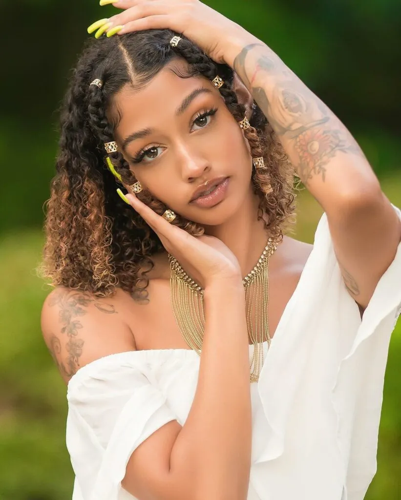 Butterfly Cut On Braided Curly Hair