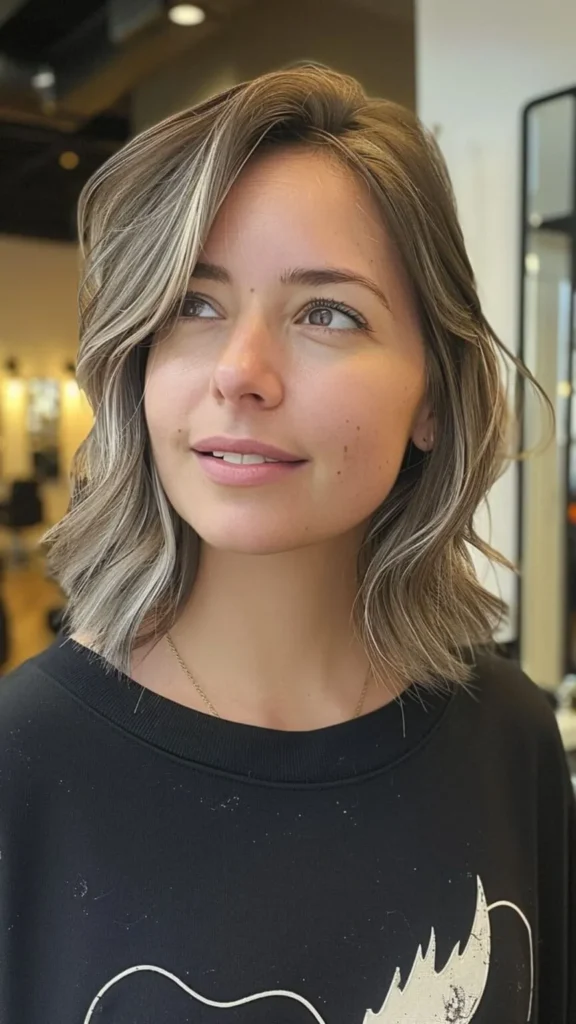 Layered Lob with Side Part
