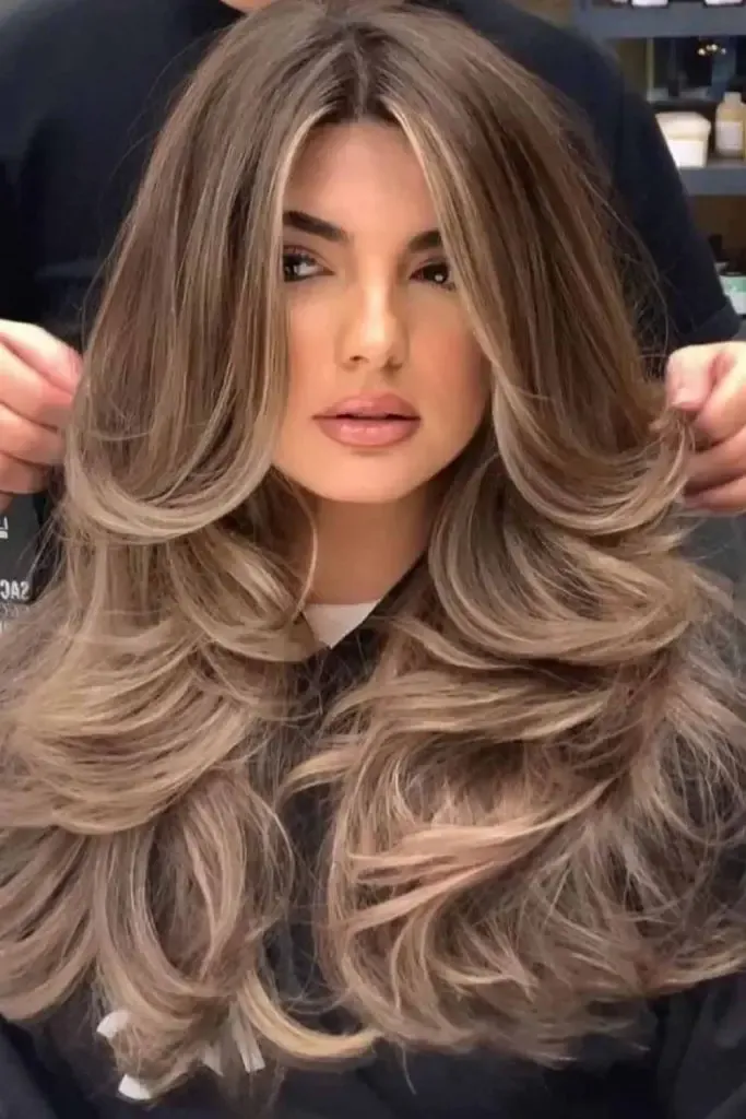 Butterfly Blowout Bronde Haircut