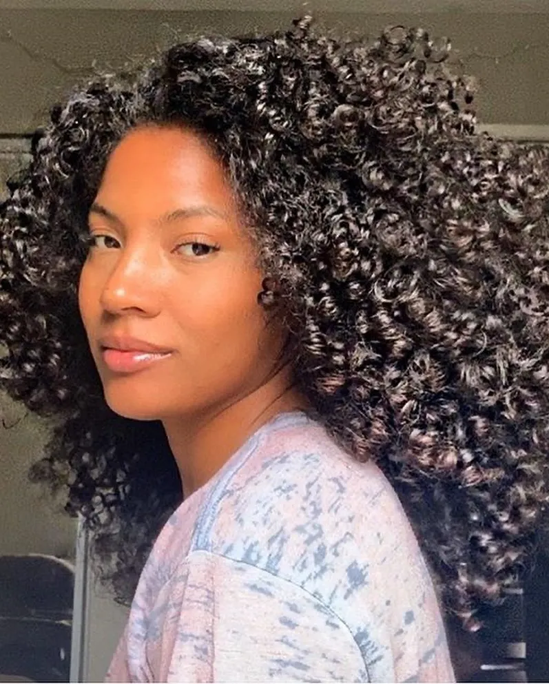 Curly Raven Butterfly Cut