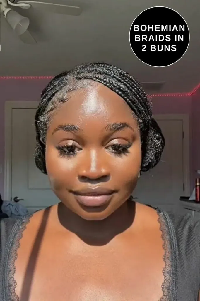 2 Bohemian Braids in Buns
