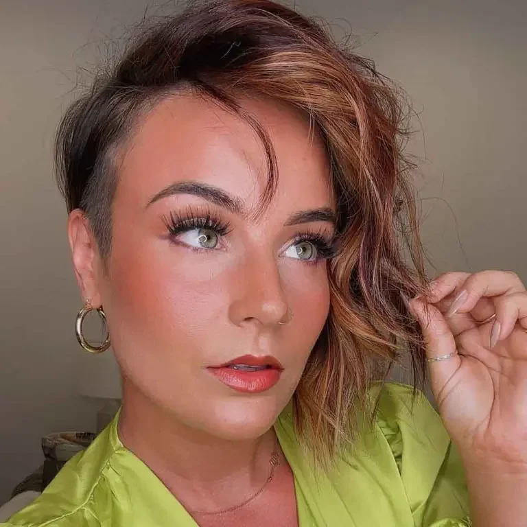 Half Shaved Wavy Pixie Cut