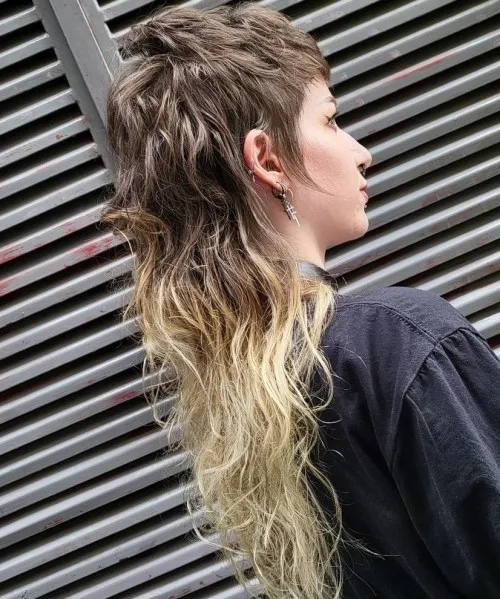 Extra Long Shaggy Mullet with Ombre