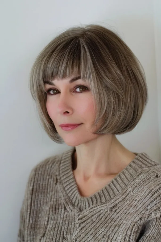 Brushed-Forward Sable Bangs