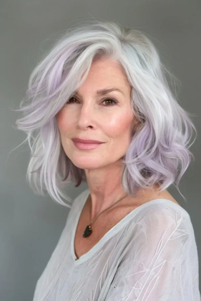 Silvery Lilac Wispy Bob