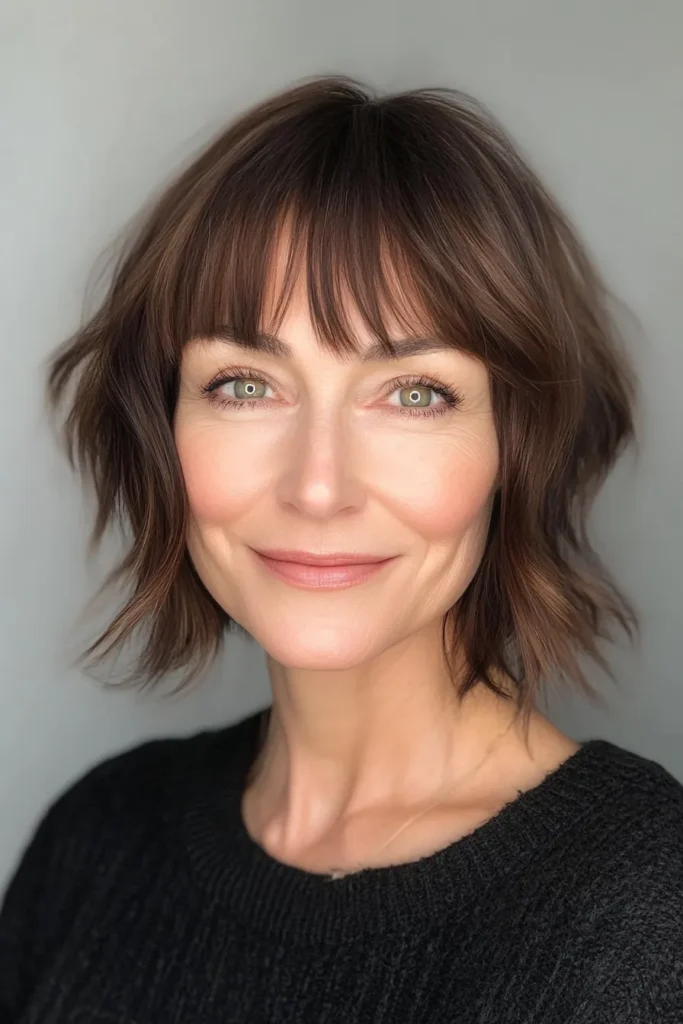 Espresso Bob with Choppy Fringe