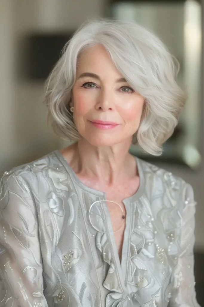 Silvery Layered Bob