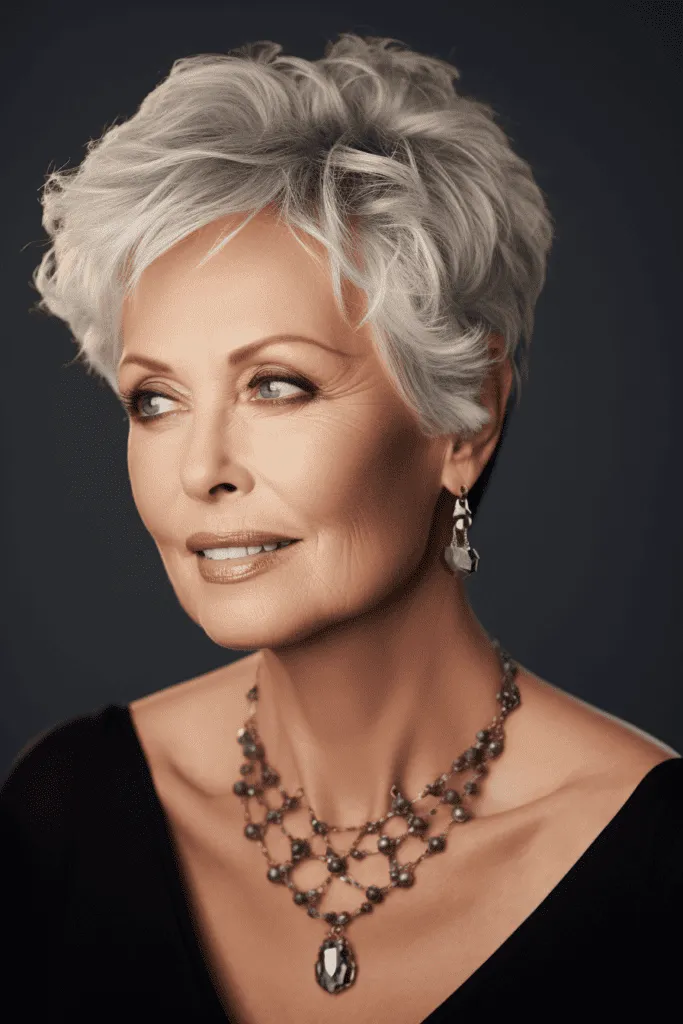 Silver Elegance Pixie Cut