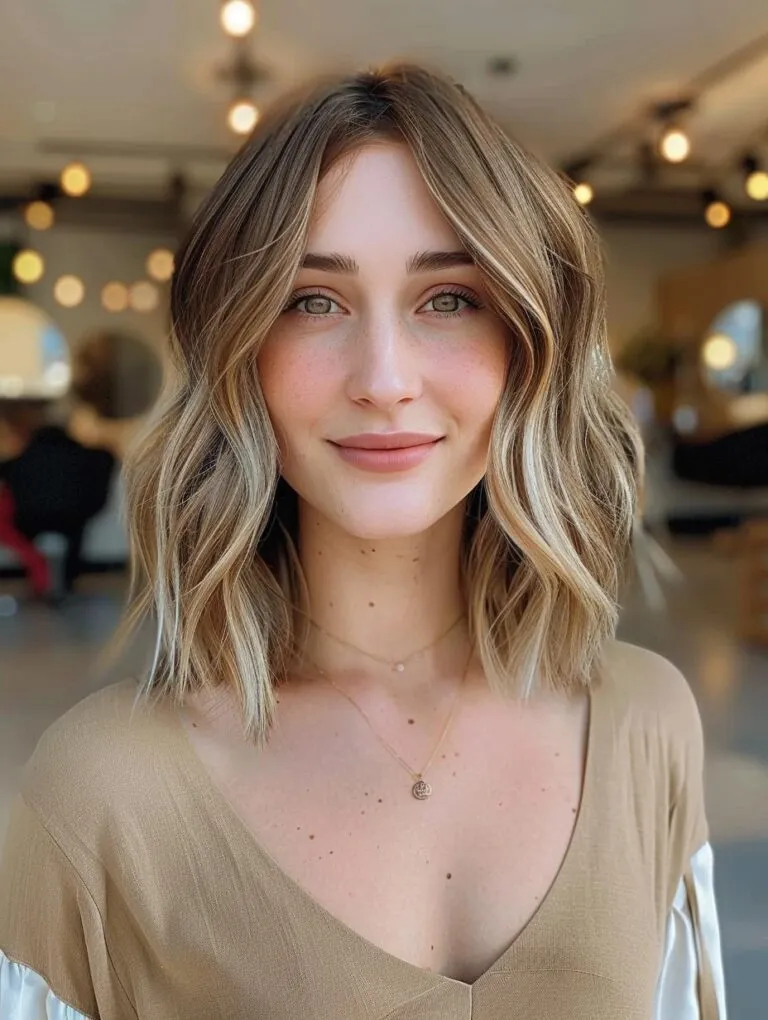 Modern Long Bob with Highlights