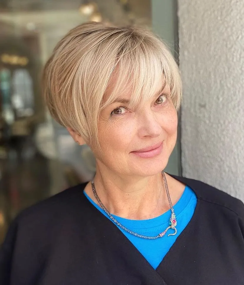 Pixie with Eyebrow-Skimming Bangs