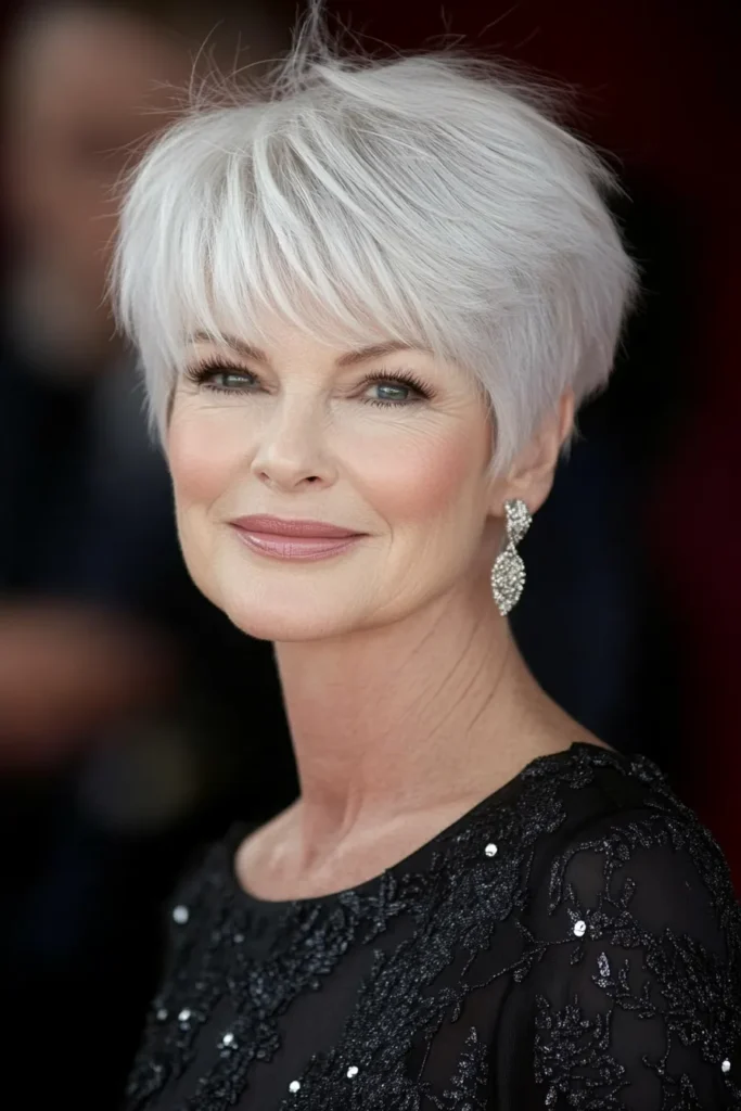 Platinum Pixie with Textured Fringe