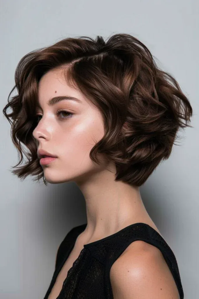 Stacked Wavy Short Bob