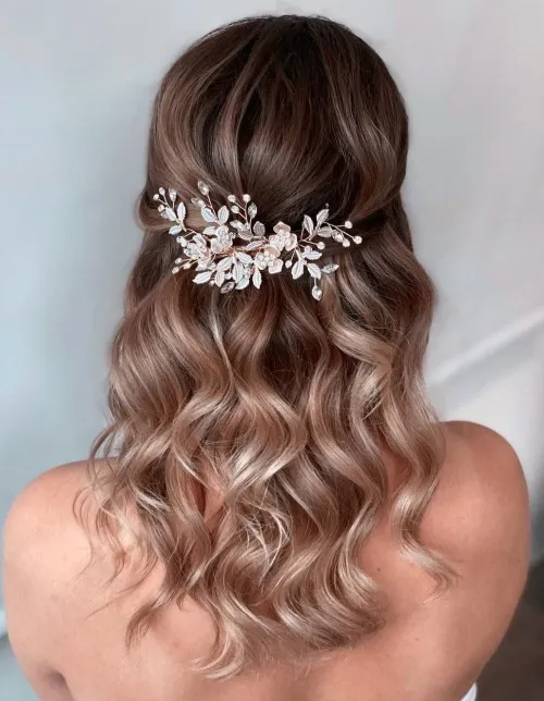Soft Wavy Prom Half Up Hairstyle