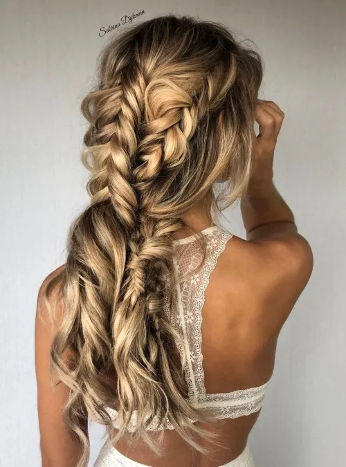 Tousled Fishtail Braid Duo