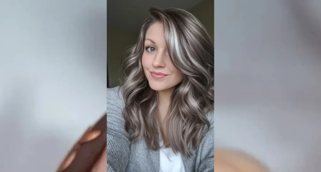 40 Chic Brown Hair with Silver Highlights Ideas