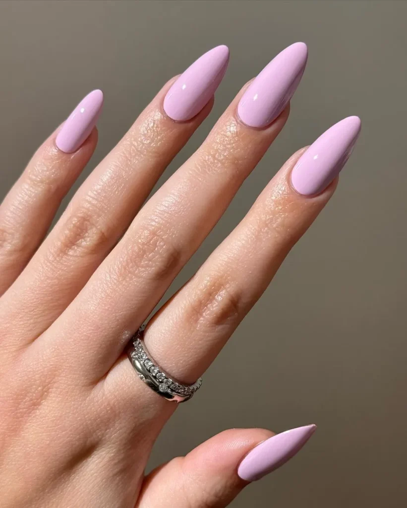 Simple Lilac Spring Nails
