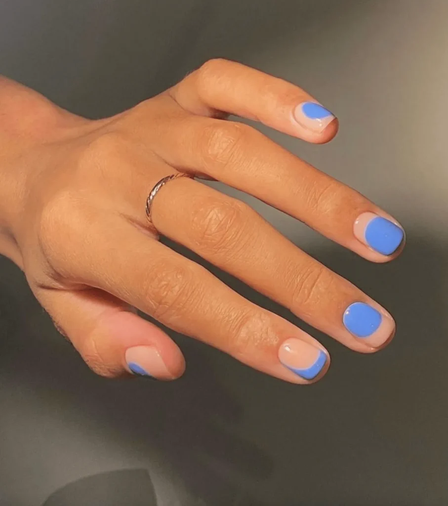 Short Sky Blue Spring Nail Designs