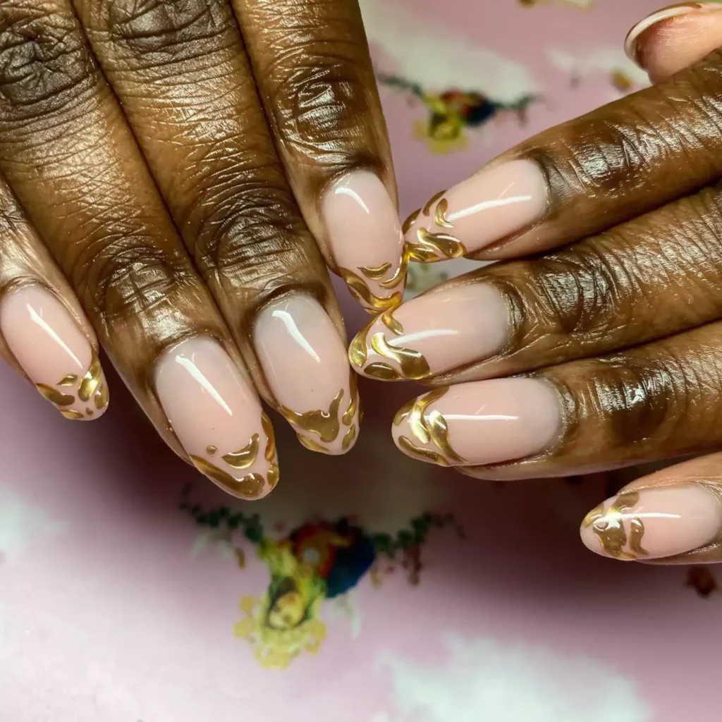 Gold Chrome 3D Blob Tips