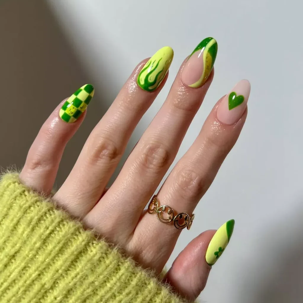 Green Mix-and-Match Mani
