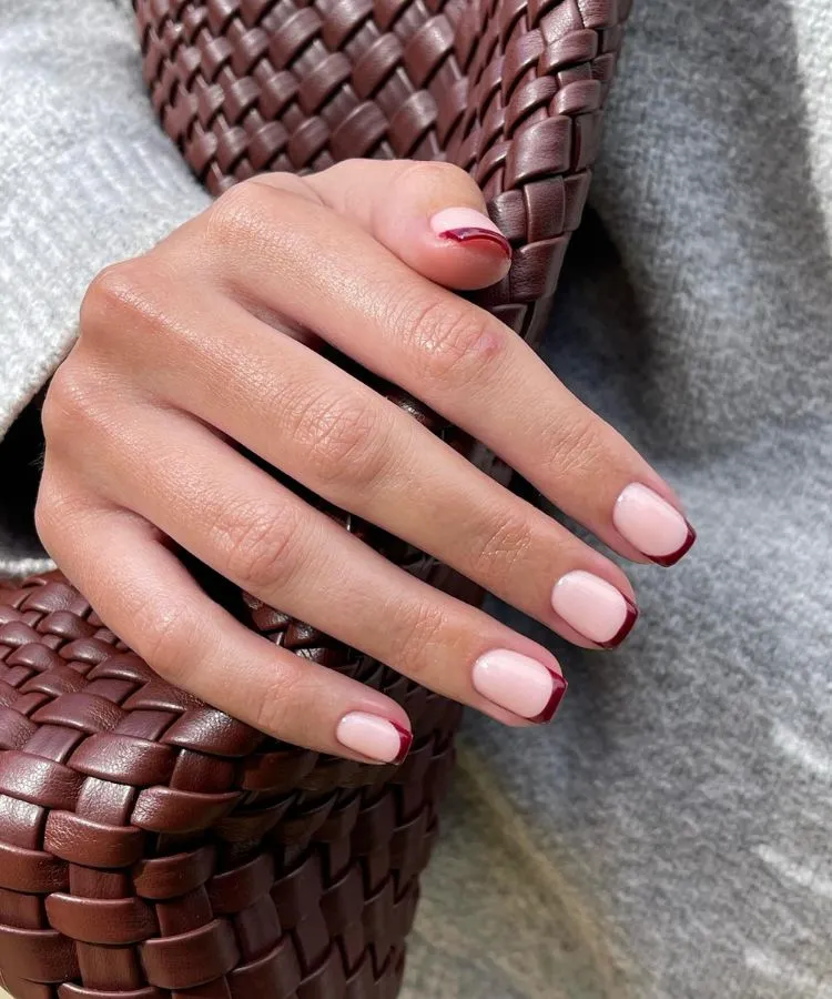 5. Cherry French Tips